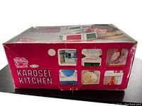 Original box side showing product images and title 'Karosel Kitchen'