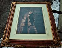 Frontal view of the framed art print showing the entire artwork with the ornate frame and matting.