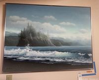 Full front view of the canvas painting hanging on a wall