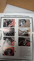 Installation procedure instructions with step-by-step photos for Jeep Wrangler JL headlights.