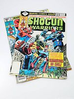Two Shogun Warriors comic books, Vol 1 #5 (1979) priced at 40 cents and Vol 1 #2 Whitman Variant (1978) priced at 35 cents, overlapping display.