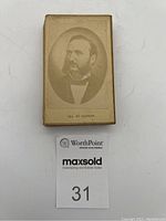 Close-up photo of the Ira D. Sankey carte de visite portrait photo with a man featuring distinctive beard style and formal 19th-century attire.