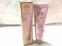 Photo showing Pixi Skintreats Rose Ceramide Cream tube and its box side-by-side