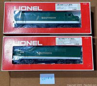 Two Lionel Southern F-3 'A' diesel locomotive units in original red and white packaging with clear windows.