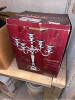 Box showing image of Oneida Chippendale 5-light candelabra.