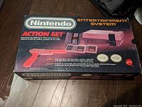Nintendo Entertainment System Action Set box top with graphics and branding