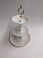 Full view of the 3 tier tidbit server showing overall condition and pattern details