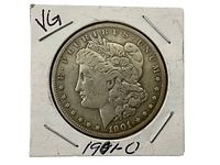Obverse of 1901 O Morgan Dollar showing Lady Liberty and year 1901.