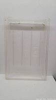 Clear Rubbermaid 5.0 gallon plastic commercial food pan shown upright against white background.