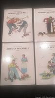 Photo of all four books showing front covers featuring Norman Rockwell seasonal artwork.