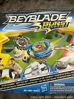 Box packaging for Beyblade Burst Evolution Star Storm Battle Set showing artwork and product branding.