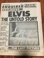 Front cover of National Enquirer newspaper from September 6, 1977, showing Elvis Presley headline and photo.
