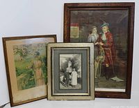 Three framed vintage prints positioned together showing their front sides and frames.