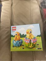 Sealed LEGO Easter set 40527 box showing artwork of two chicks in eggs on the front.