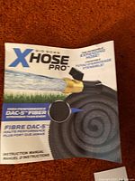 Instruction manual for Big Boss X Hose Pro expanding garden hose, showing product features and construction.