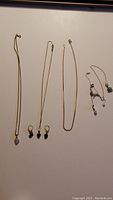 Overview of all jewelry items on white background