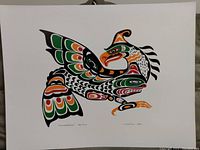 Full view of the Thunderbird print in color, showing the detailed indigenous art style and vibrant colors.