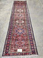Full-length view of runner laid flat showing overall pattern and colors