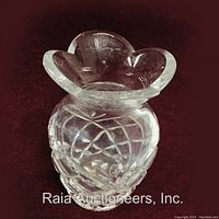 Full view of the Waterford crystal vase with distinctive tulip rim and cut designs.