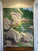 Full view of the entire canvas in situ