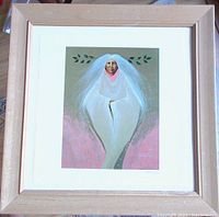Matted and framed print by Frank Howell showing full framed artwork including natural wood frame.
