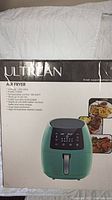 Box showing Ultrean branding and product specifications including voltage, power, temperature range, capacity and features.