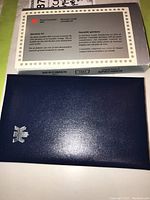 Closed blue cover holder with Royal Canadian Mint logo and original white information box with text about the 1994 specimen set.