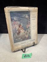 Front cover and dust jacket of the antique book showing the title, author, illustrator and floral illustration on dust jacket.