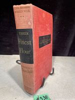 Front and spine of antique book with red cloth cover, black spine label with gilt text. Shows signs of age wear and fading.