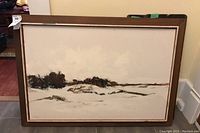 Full view of painting in wooden frame, showing overall composition and frame condition.