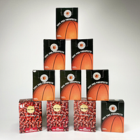 Photo shows 10 sealed 1991 Star Pics Pro Prospects wax packs arranged in a pyramid: 7 basketball packs in black packaging with basketball graphics and 3 red football wax packs with football patterns.
