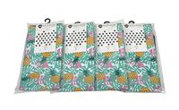 Four pairs of sealed Voyage pineapple patterned socks laid out flat on a white surface.