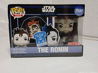Front view of box packaging showing The Ronin Funko Pop and the included XL T-shirt with graphic print, featuring Target exclusive marking.