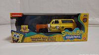 Photo of the boxed diecast set featuring 1980 Chevrolet K5 Blazer and SpongeBob figure