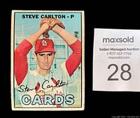 Front of Steve Carlton #146 card with MaxSold tag