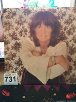 Front cover of Linda Ronstadt vinyl record album with image of artist and patterned background.