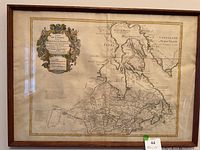 Full view of framed map showing overall condition and size