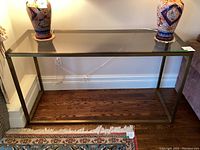 Center front view of console table showing full frame and top.