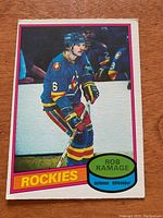 Front of 1980/81 OPC hockey card showing Rob Ramage in Colorado Rockies uniform.