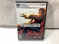 Front cover of the Stranglehold Windows PC game case showing the main character firing guns with explosion effects. Game is new and sealed in plastic wrap.