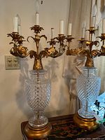 Pair of lamps side by side on table, showing overall height and style.