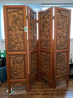 Four-panel room divider fully expanded