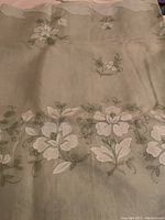 Full view of pale green tablecloth laid flat