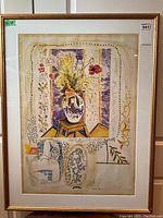 Full view of framed artwork showing composition and frame.