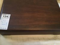 Wooden storage box closed view