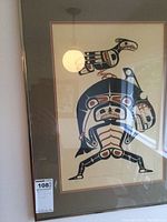 Framed signed and numbered print artwork showing entire print and frame