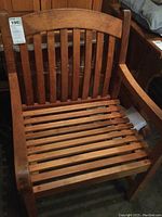 Front view showing slatted seat and backrest
