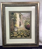 Framed print showing full view of the artwork with silver decorative frame and double matting.