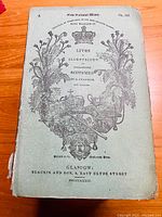 Front cover of one volume showing title page with detailed illustration and publishing information from 1834.