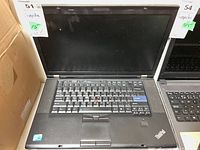 Front top view of Lenovo ThinkPad T510 laptop showing keyboard and screen